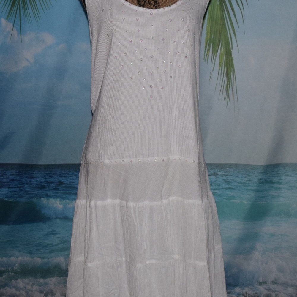 Women's White Sundress - 1X